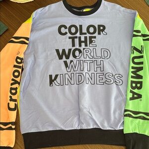 Crayola Colorful Kindness zumba Wear Crewneck Sweater